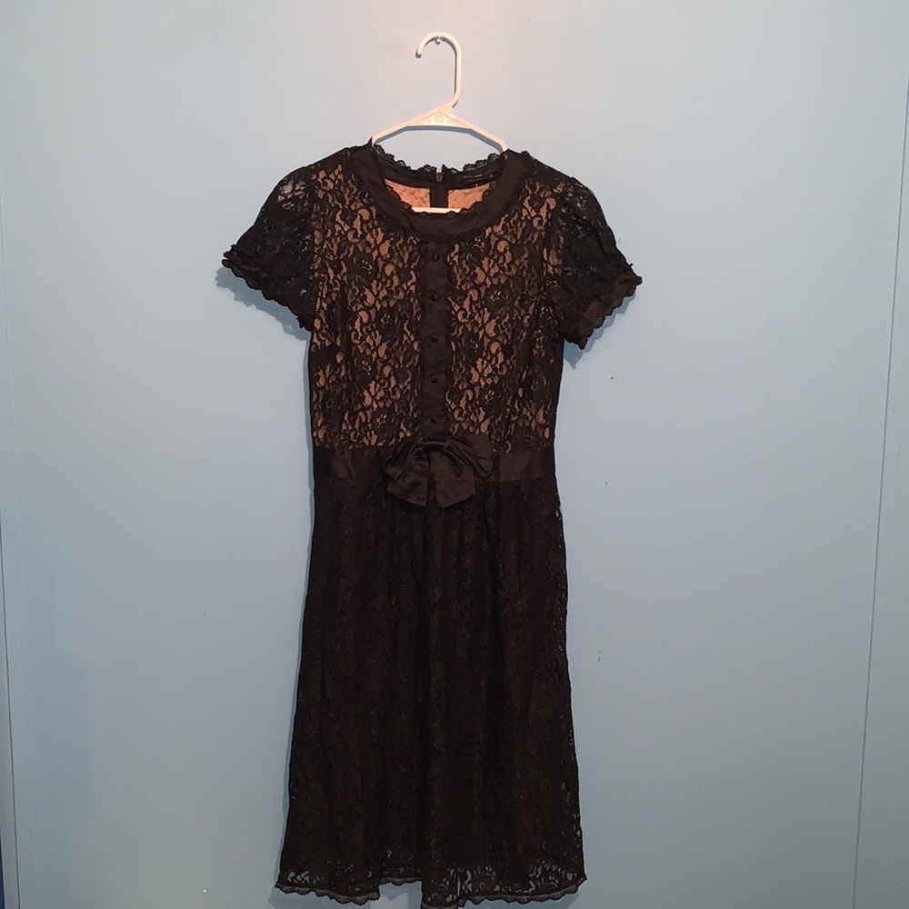 BCBGMaxAzria ShortSleeve Black Lace Dress